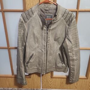 BKE Women's Taupe Pleather Jacket